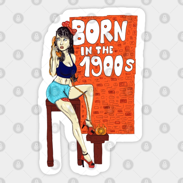 Retro Girl, Born In The 1900s Sticker by FilMate